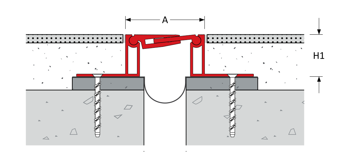 MegAtec 300 A01 floor expansion joint — cross-section detail