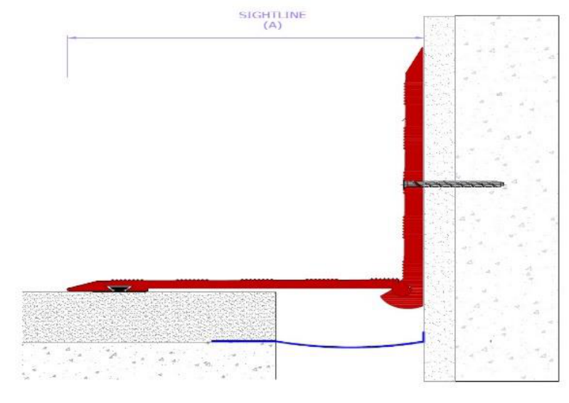 MegAtec 310 A02 floor to wall — cross-section detail (illustration, not to scale)