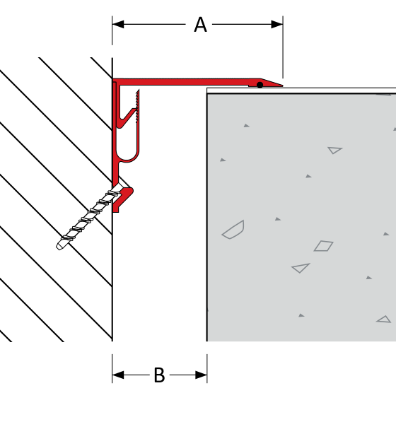 MegAtec 370 A02 floor to wall — cross-section detail (illustration, not to scale)